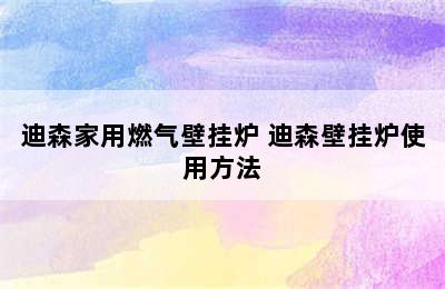 迪森家用燃气壁挂炉 迪森壁挂炉使用方法